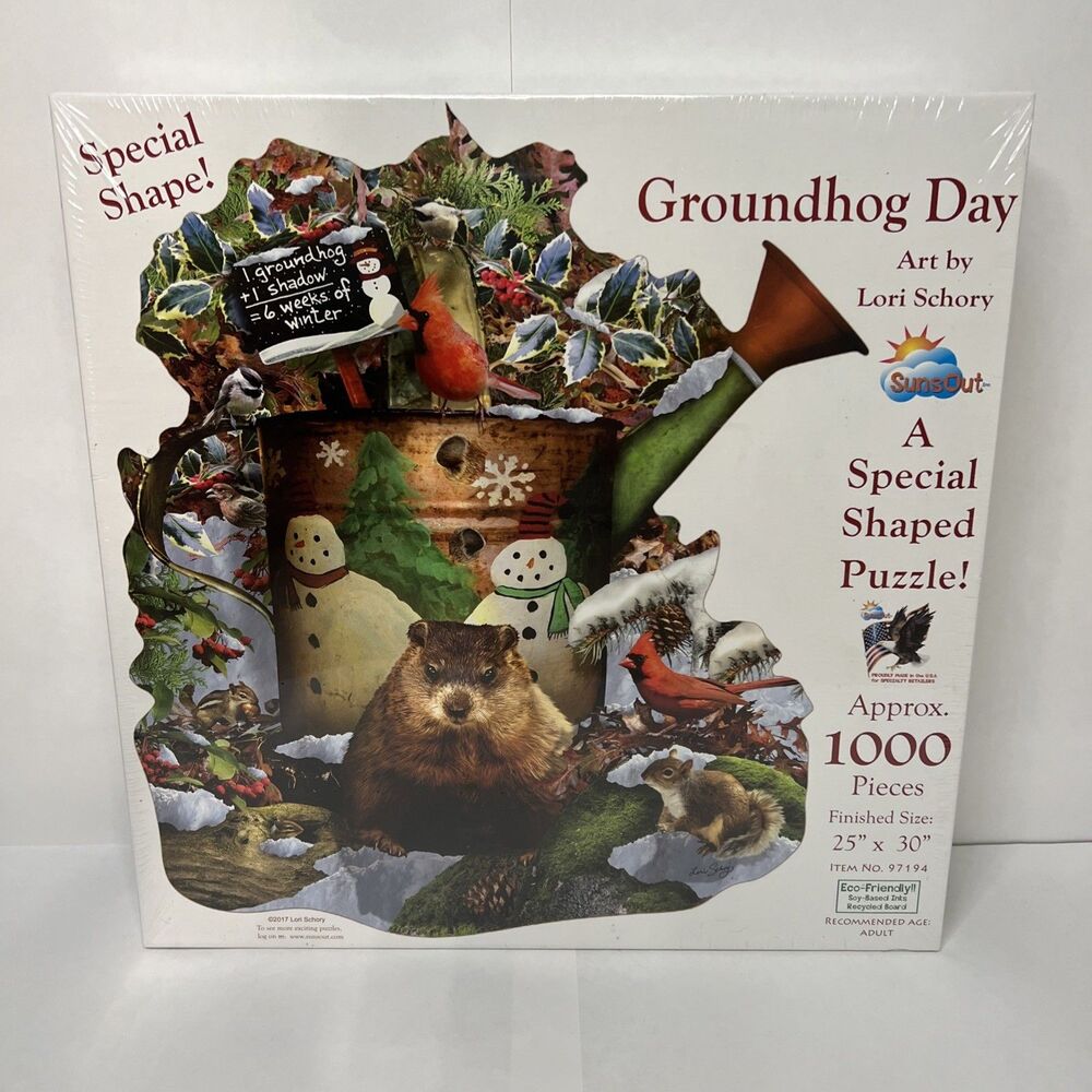 SunsOut Groundhog Day by Lori Schory 1000 Pc Puzzle (New/Sealed)